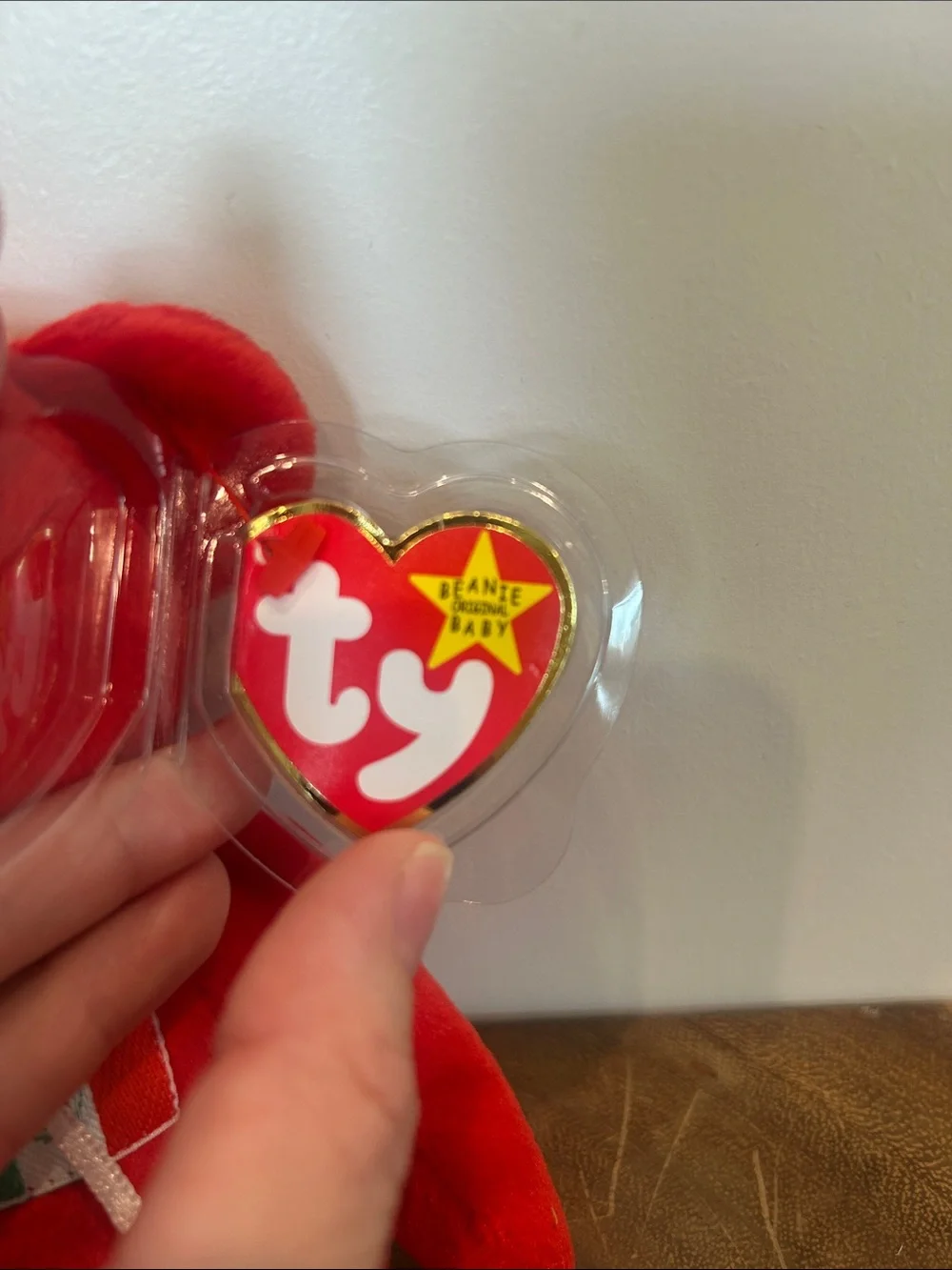 Ty Red Plush Bear with Mexico Flag Patch